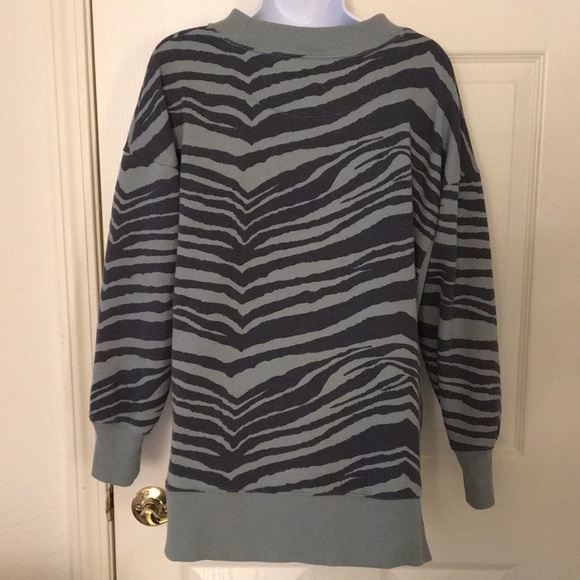 Sage Green Animal Print Sweatshirt - Picture 9 of 15